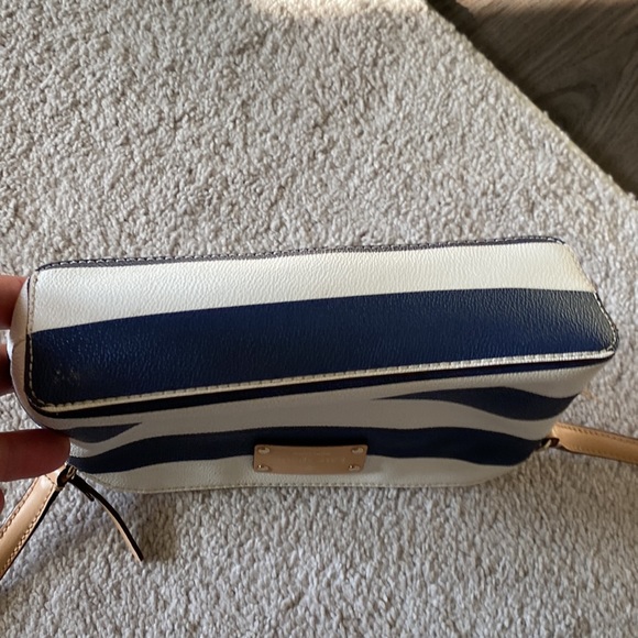 Blue/white striped Kate Spade over the shoulder purse. - Picture 4 of 4